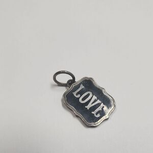 Waxing Poetic RARE Sterling Silver 'Love' Pendant Charm RETIRED